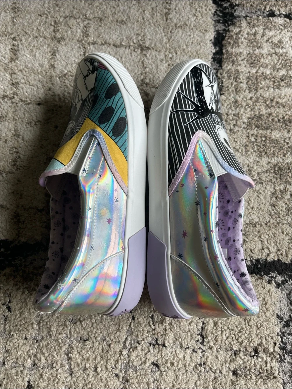 The Nightmare Before Christmas Sally and Jack Skellington Slip On Shoes
